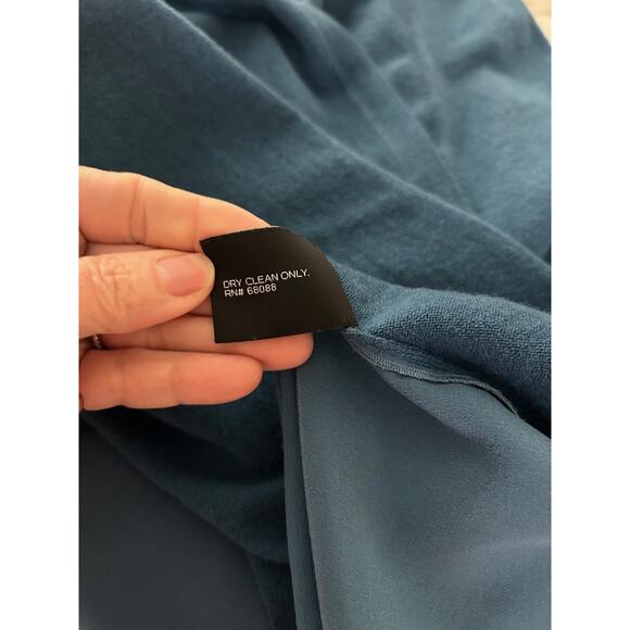 Saks Fifth Ave Tunic Silk Cashmere Blue SZL Top Lightweight Long Sleeve Classic - Picture 7 of 11